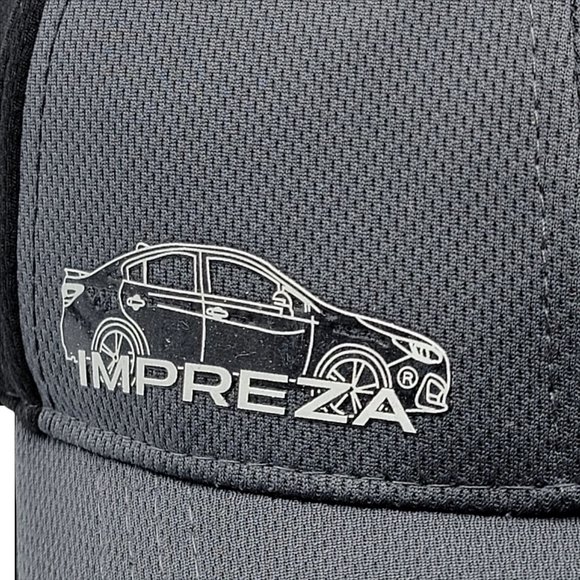 Subaru Impreza Hat Ball Cap Grey Black Car Graphic Adjustable Back - Picture 5 of 10